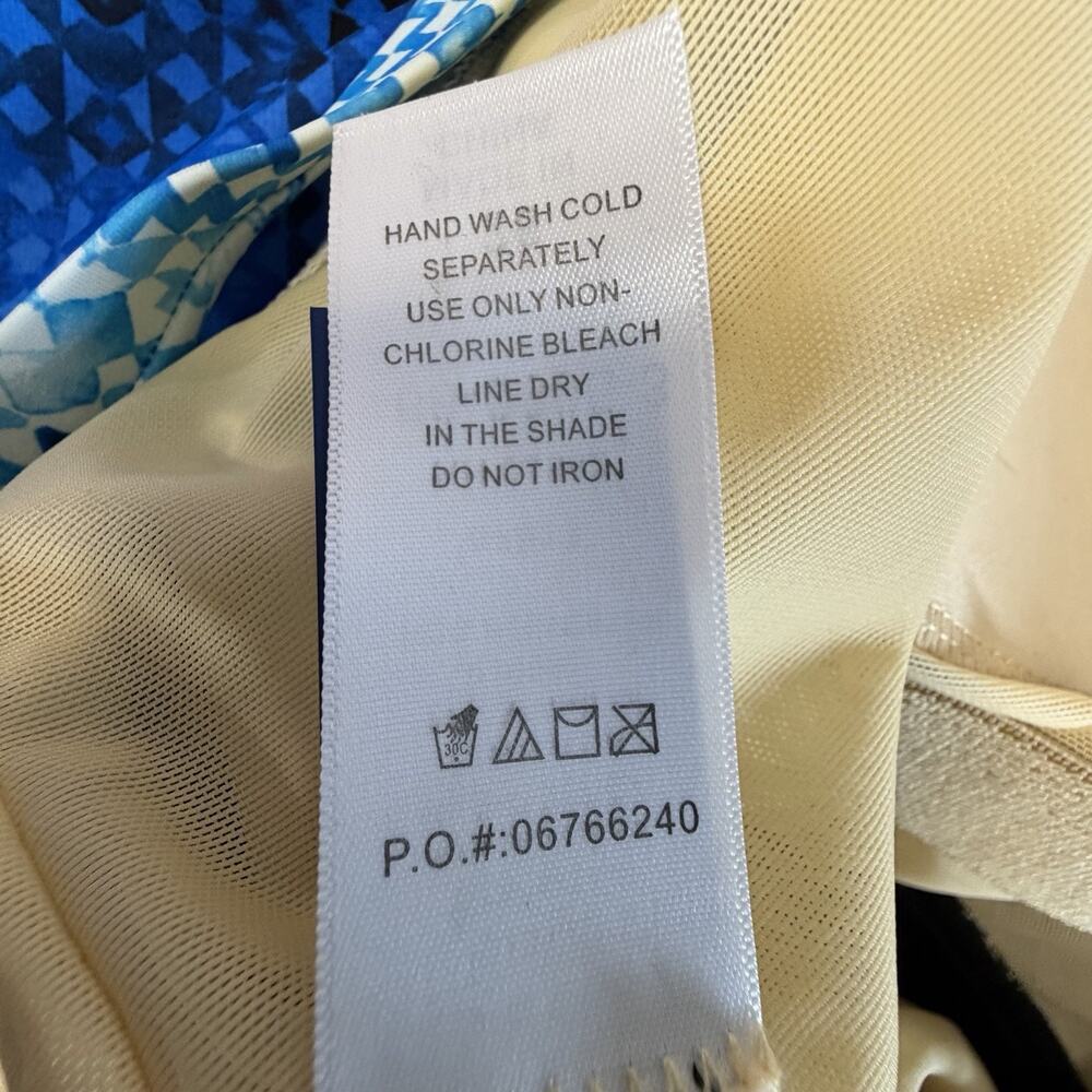 Swimsuits for All Loop Blouson One Piece Swimsuit Size 26 Blue Geometric NWT - Picture 14 of 15